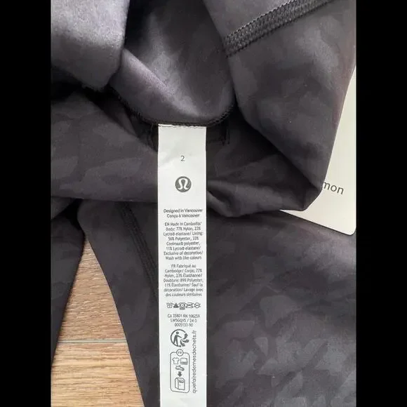 Lululemon Wunder Train High Rise 25” Houndstooth Haze Emboss Black Size 2 NWT - Picture 6 of 7